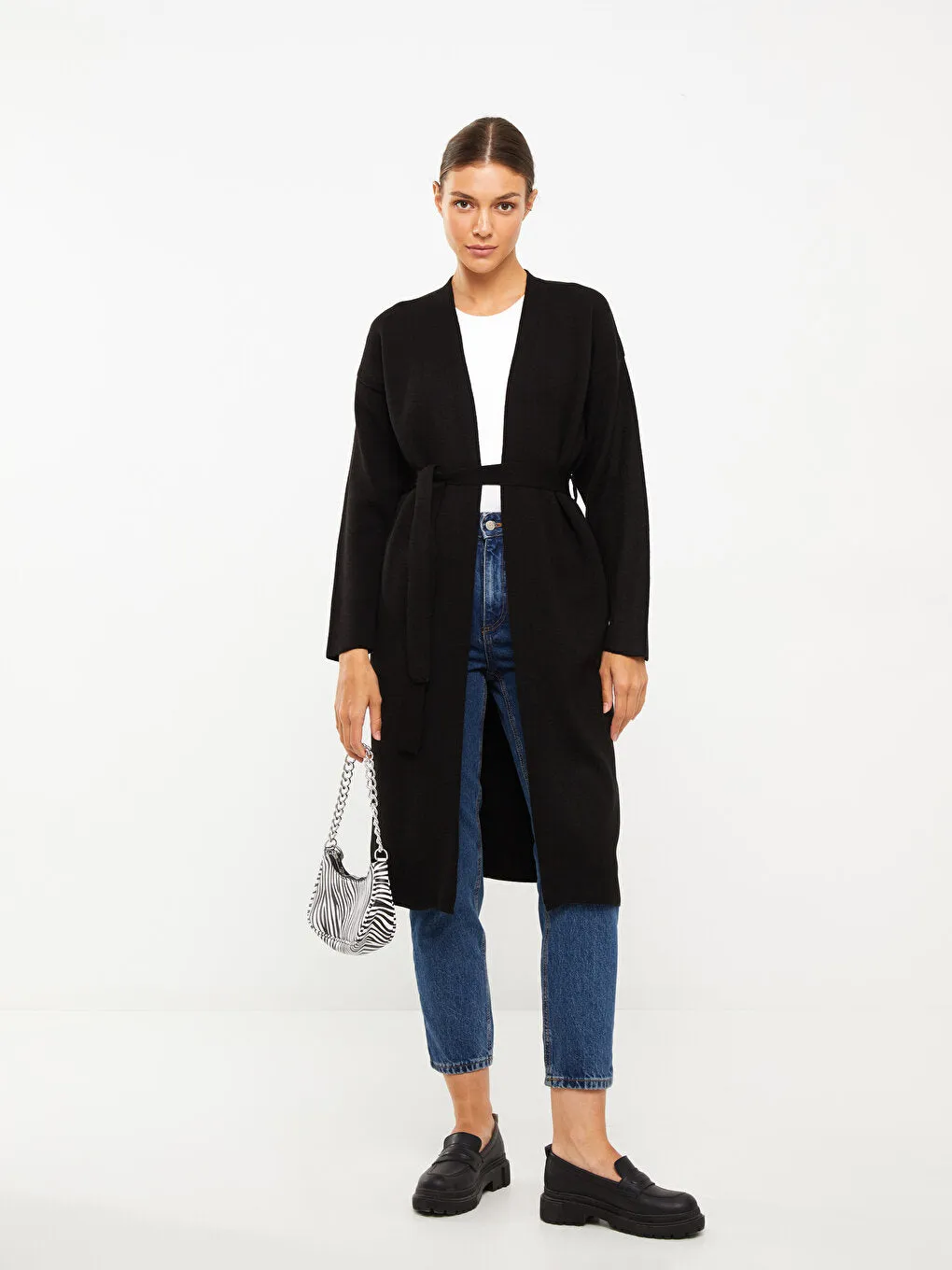 Shawl Collar Plain Long Sleeve Women's Knitwear Cardigan