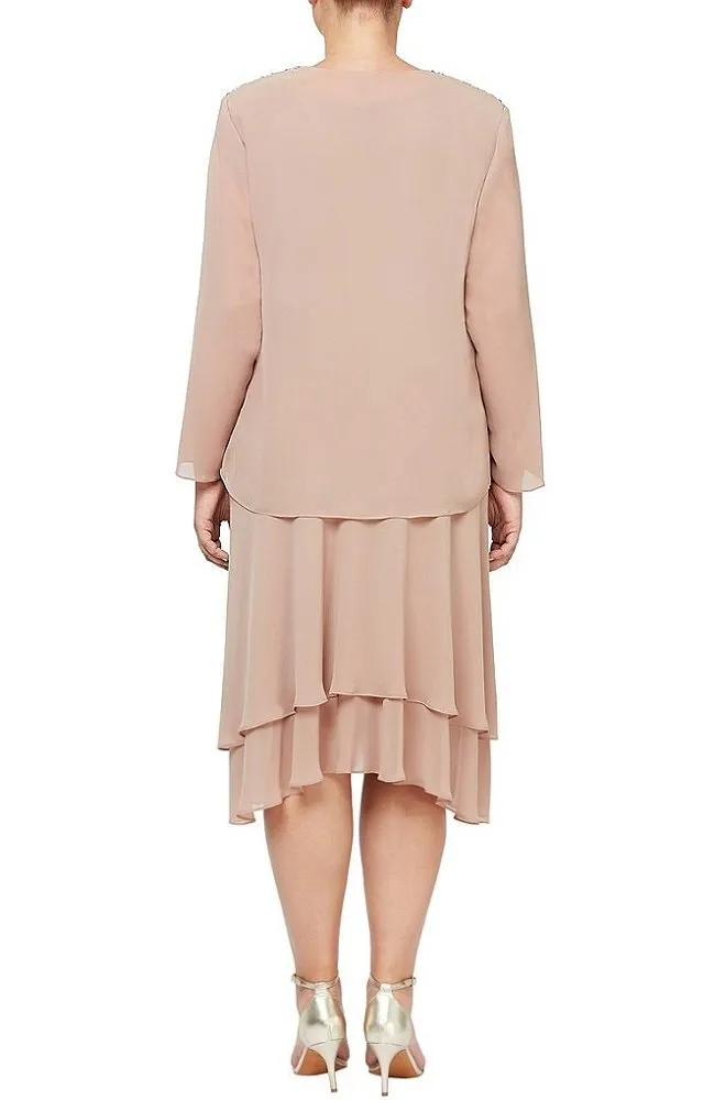 Shoulder Tiered Jacket Dress
