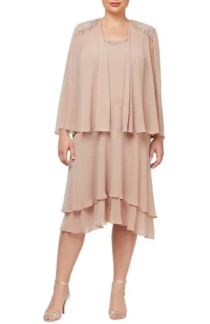 Shoulder Tiered Jacket Dress