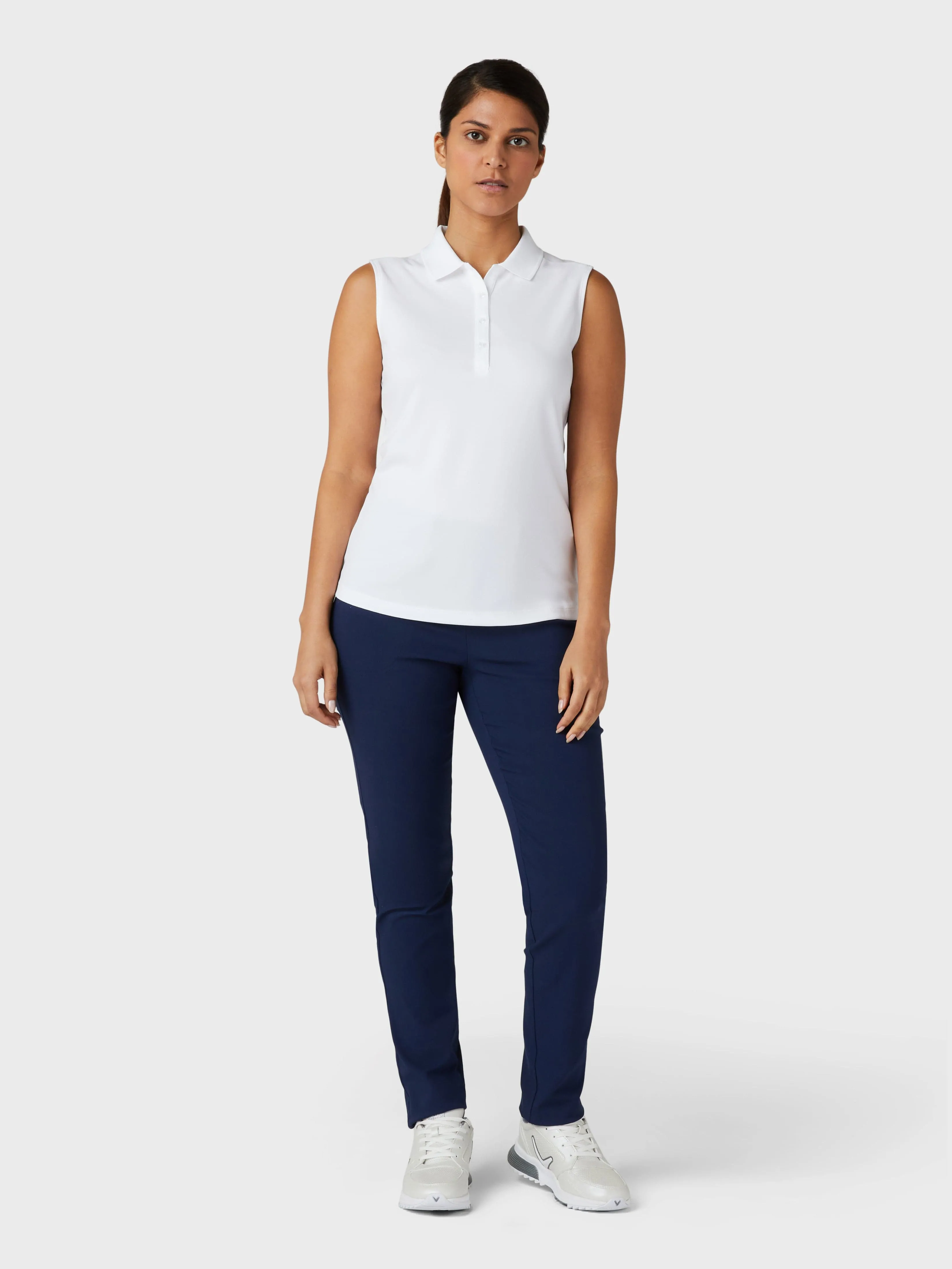 Sleeveless Solid Knit Polo