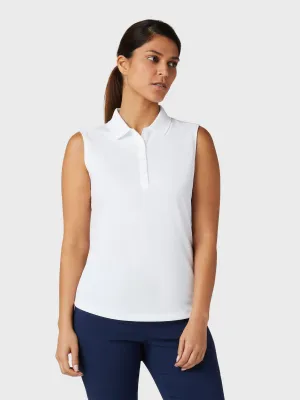 Sleeveless Solid Knit Polo