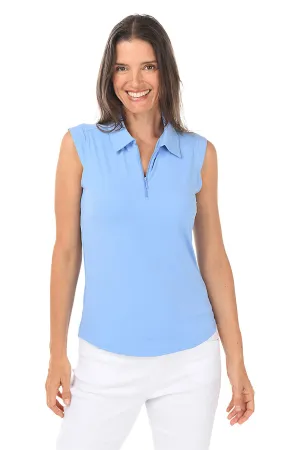 Solid Sleeveless UPF50  Polo Top