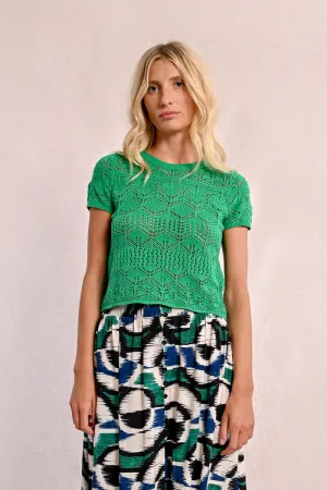 S/S Textured Sweater - Green