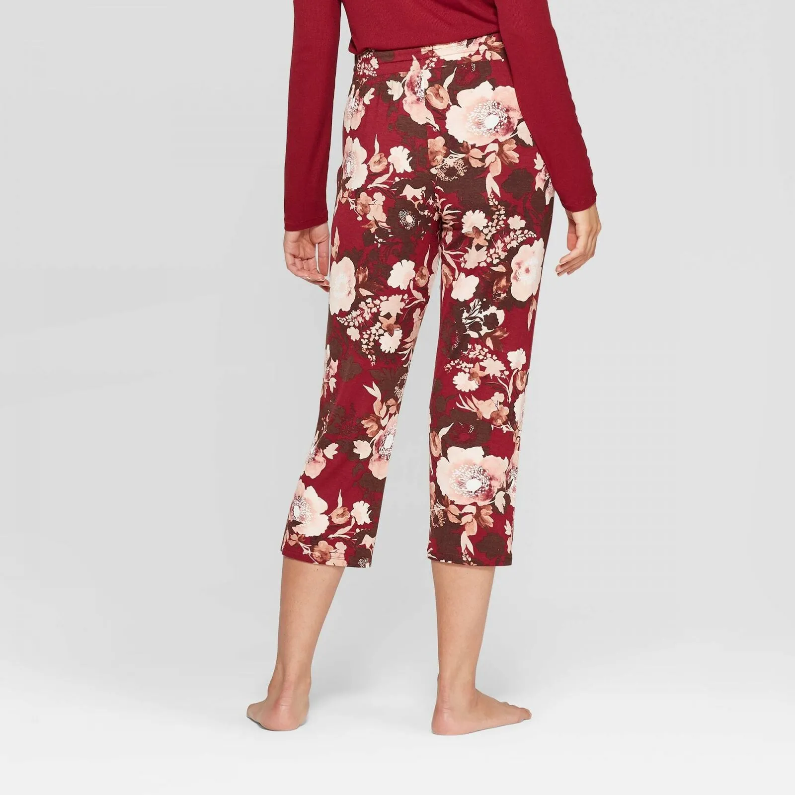 Stars Above Women's Floral Print Beautifully Soft Crop Pajama Pants