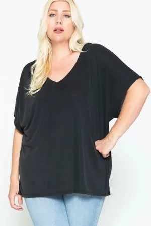 Story Teller Dolman Style Short Sleeve Blouse