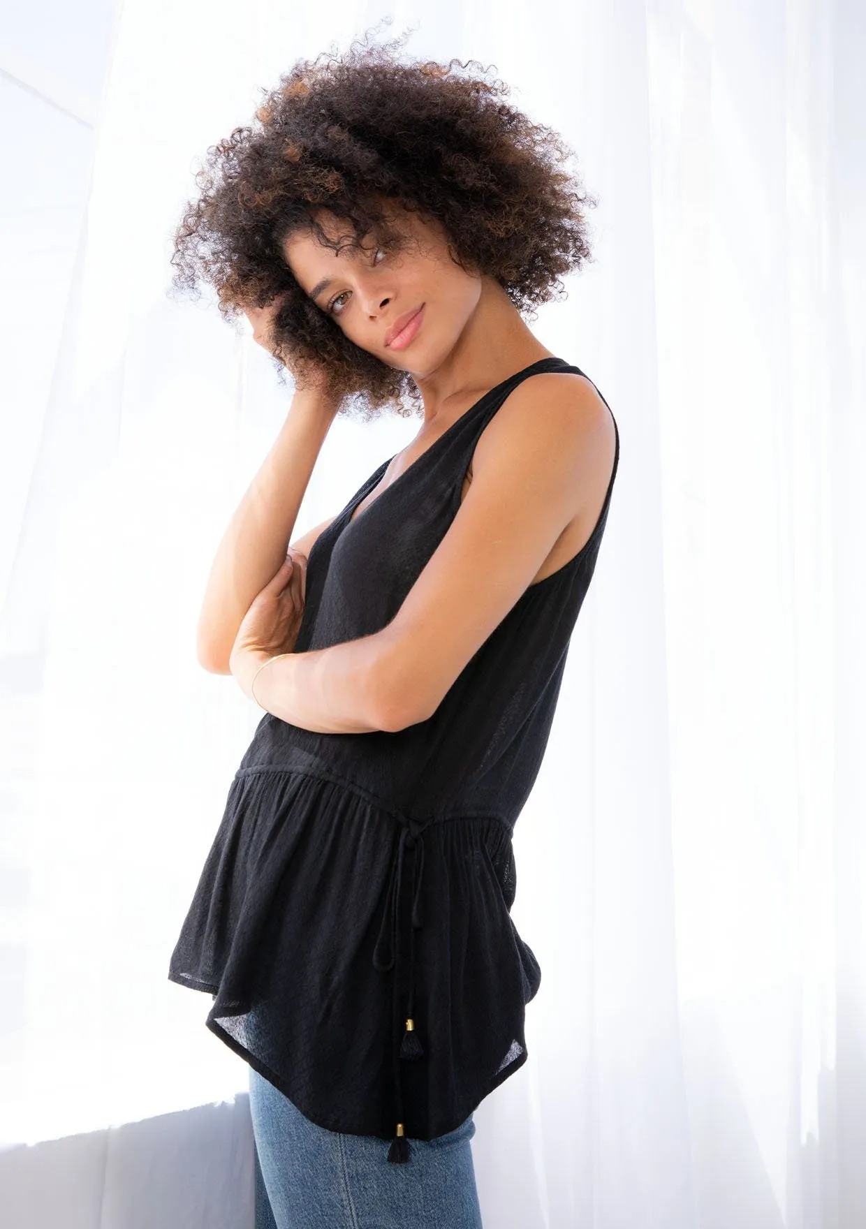 Summer Moon Side Tie Tank Top
