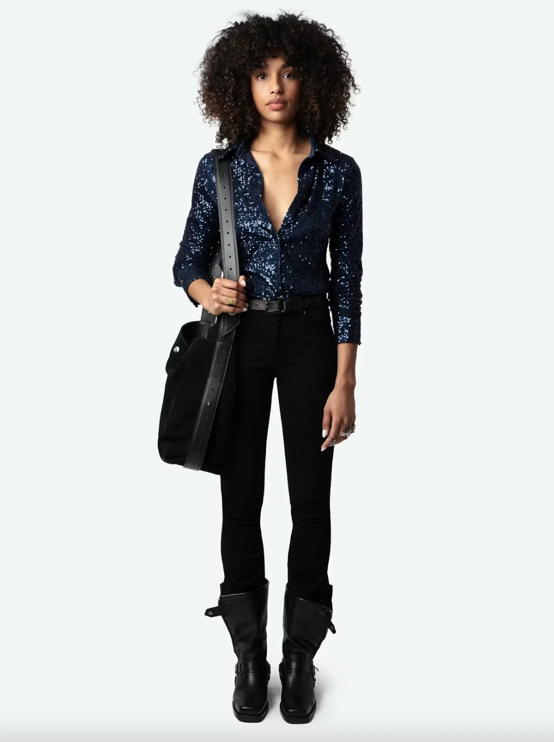 Tawny Sequin Shirt - Encre