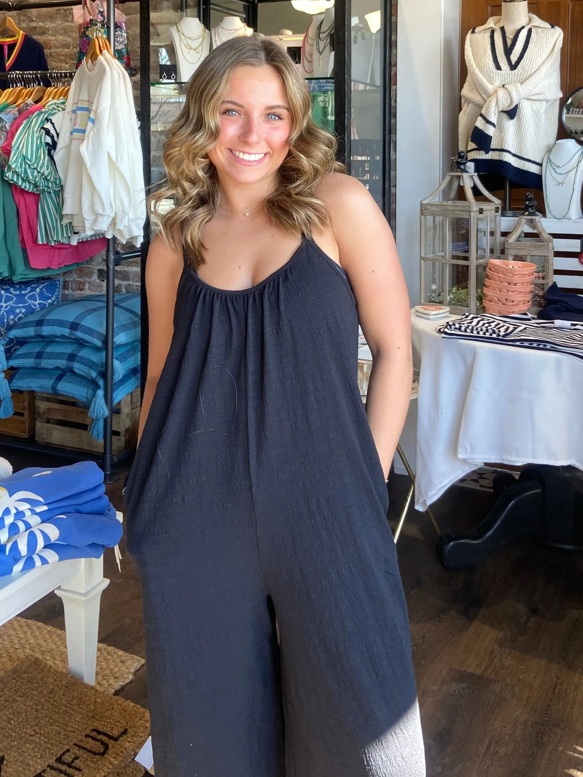 Textured Flared Jumpsuit