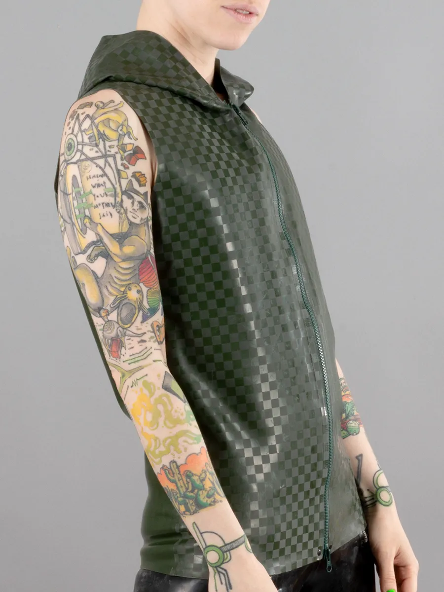 Textured Latex Hooded Vest