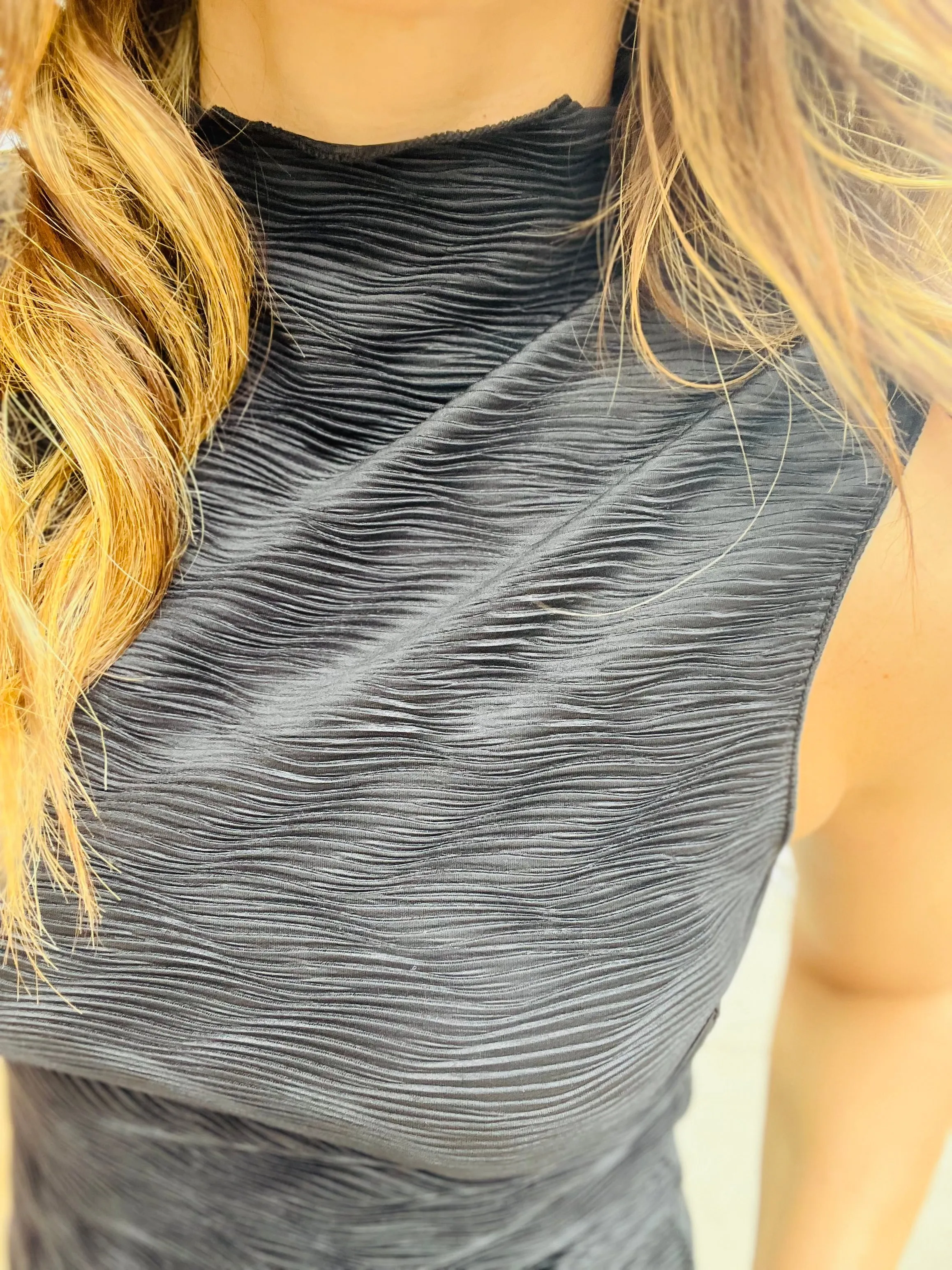 Textured Mock Neck