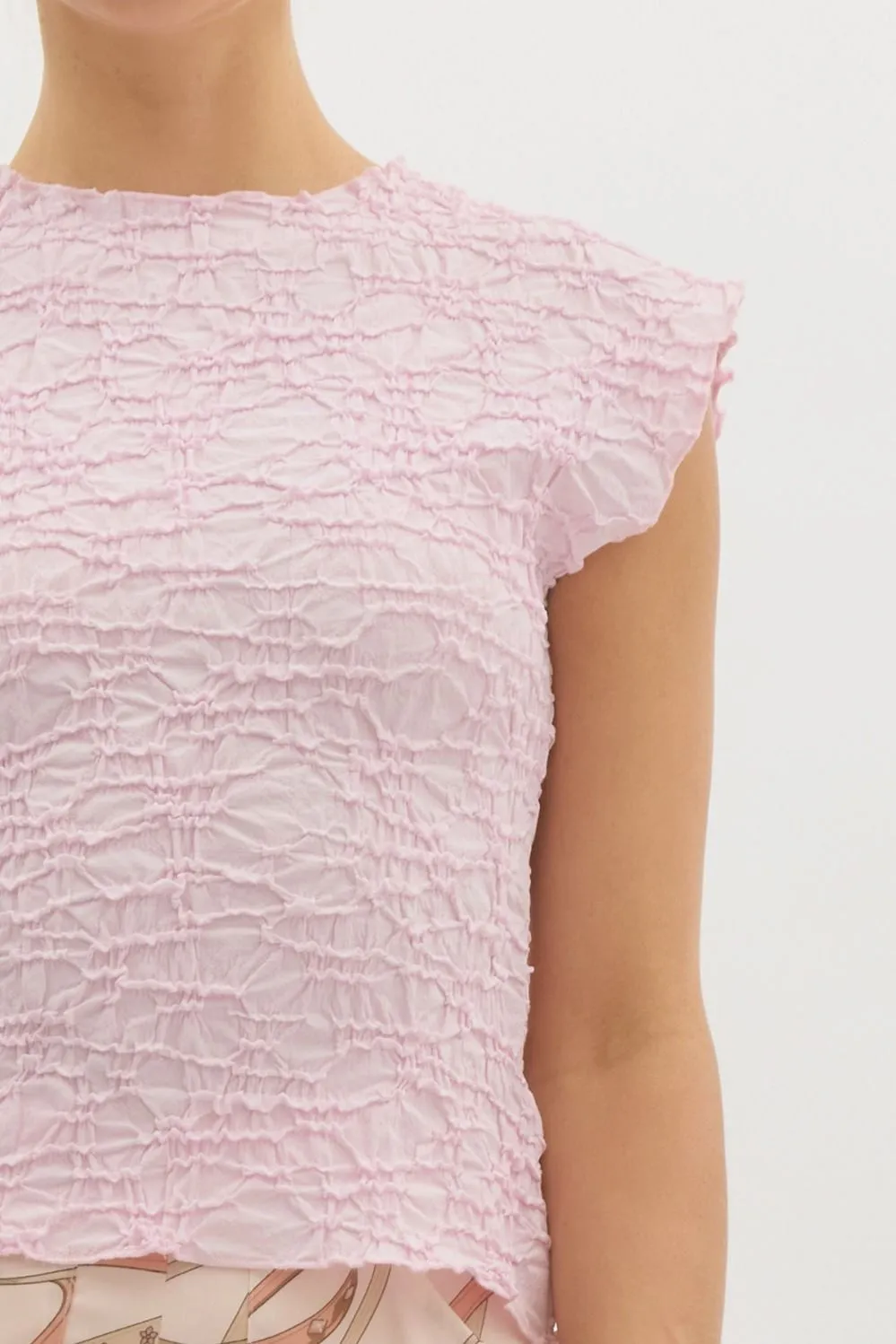 Textured Sleeveless Top {Light Pink}
