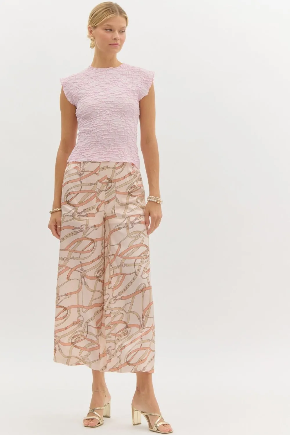 Textured Sleeveless Top {Light Pink}