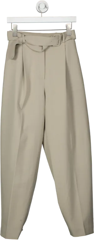 The Frankie Shop Blossom Beige Belted Suit Trousers UK S
