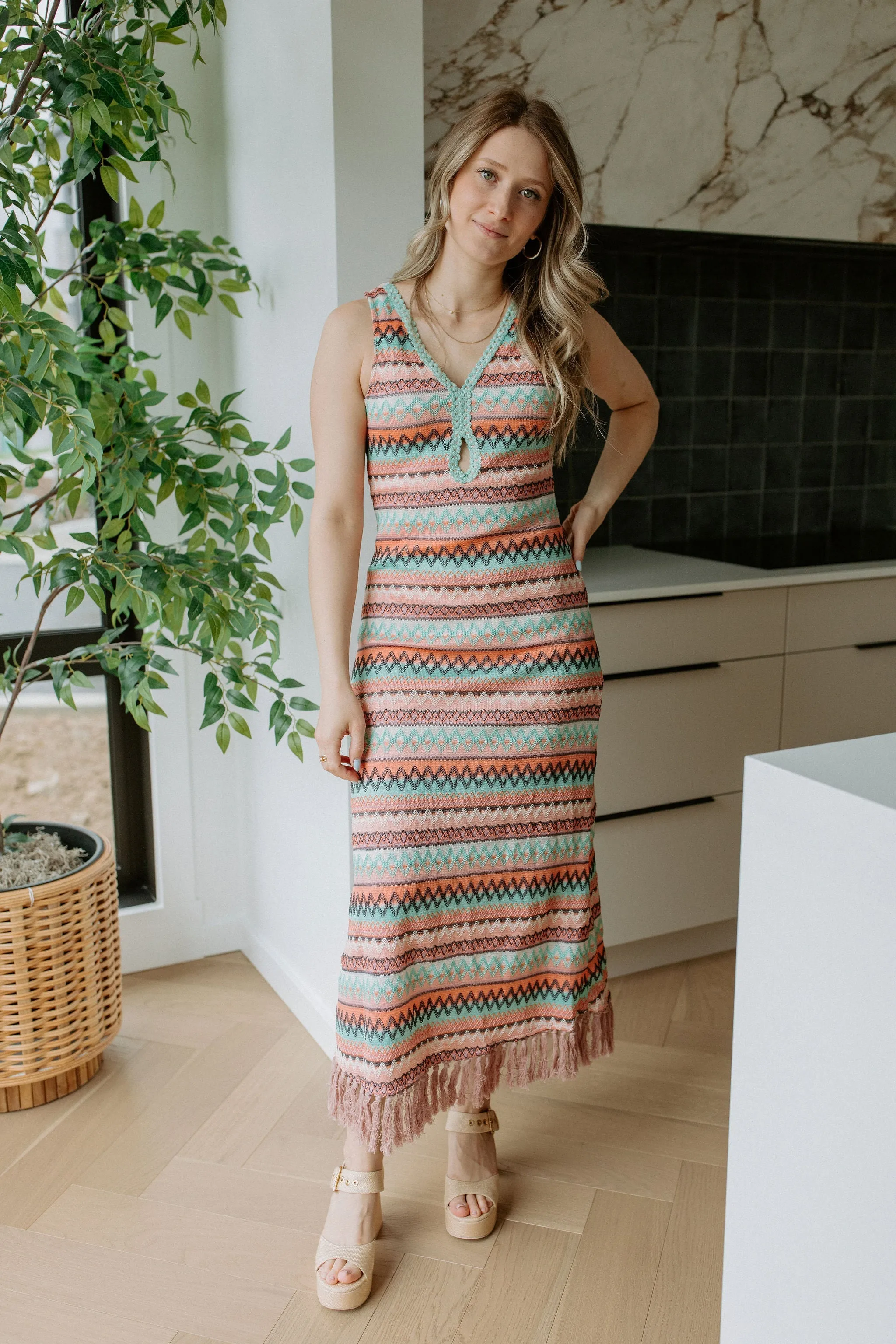 The Samay Textured Stripe Maxi Dress by NKN
