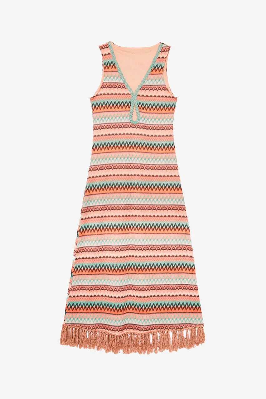 The Samay Textured Stripe Maxi Dress by NKN