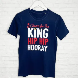 Three Cheers King Charles Coronation Adult T Shirt