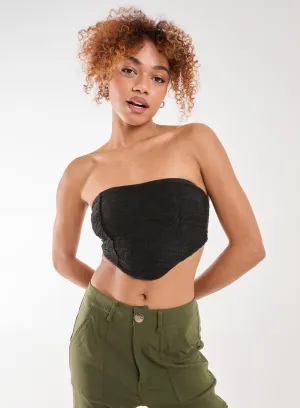 Tiger Print Textured Corset Top