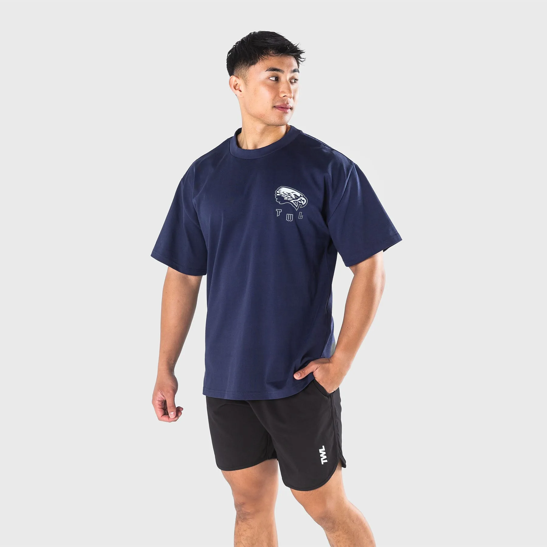 TWL - LIFESTYLE OVERSIZED T-SHIRT - BARBELL CLUB - EAGLE/MIDNIGHT NAVY