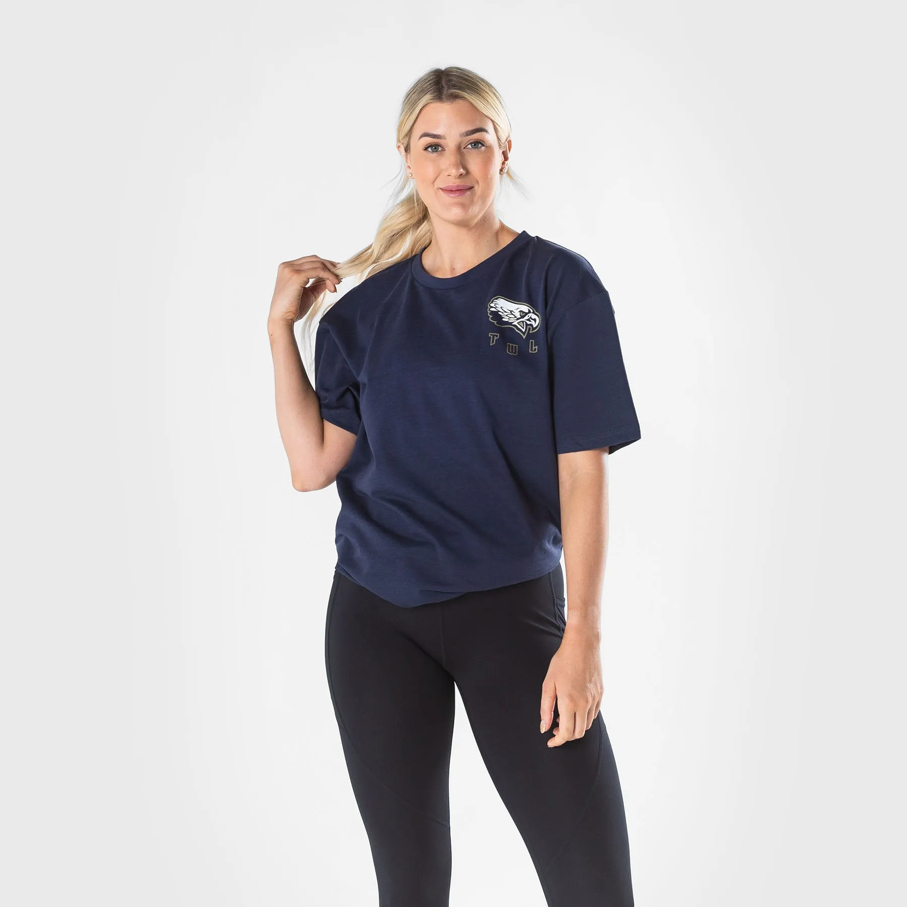 TWL - LIFESTYLE OVERSIZED T-SHIRT - BARBELL CLUB - EAGLE/MIDNIGHT NAVY