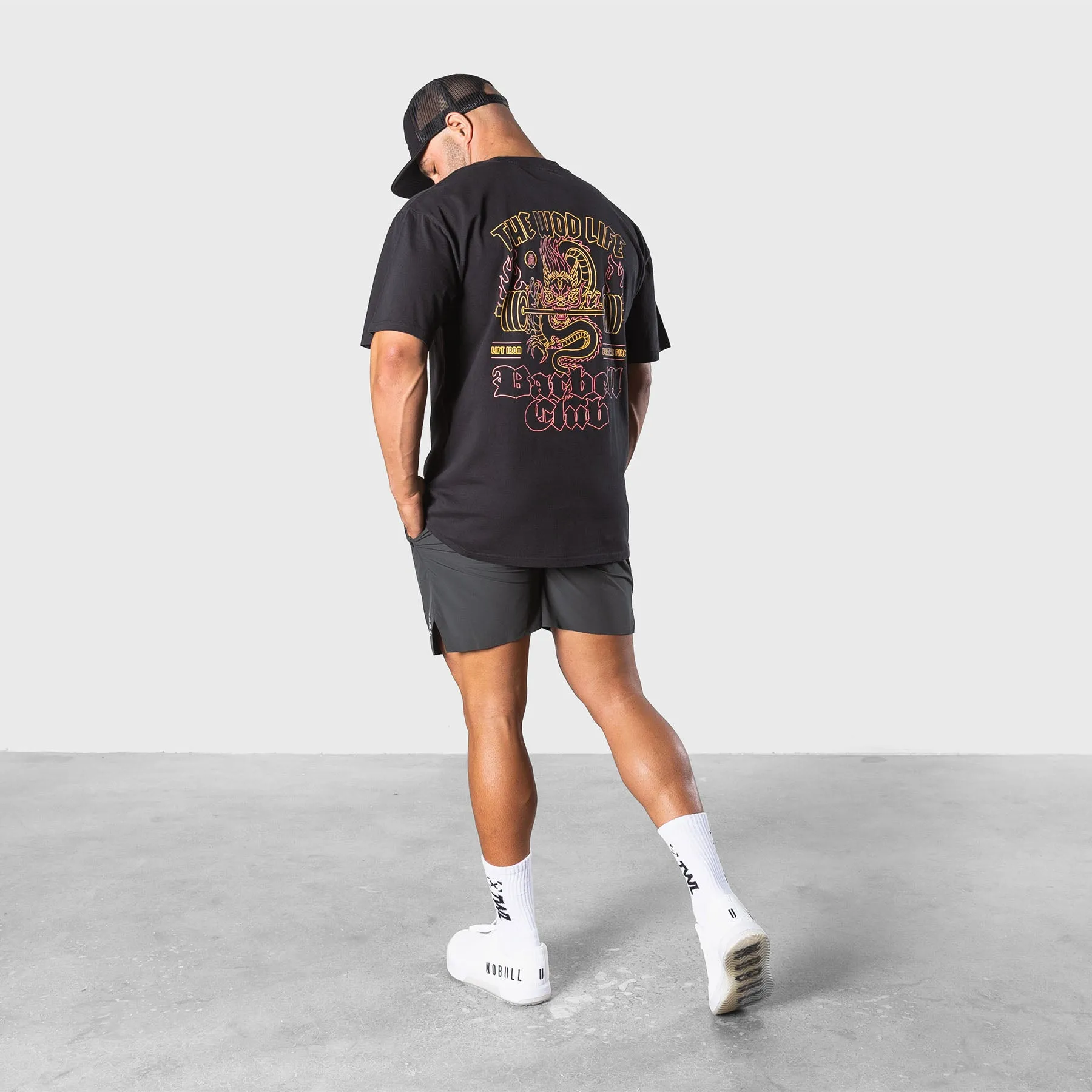 TWL - LIFESTYLE OVERSIZED T-SHIRT - BARBELL CLUB - SAPHIRA - BLACK/ORANGE