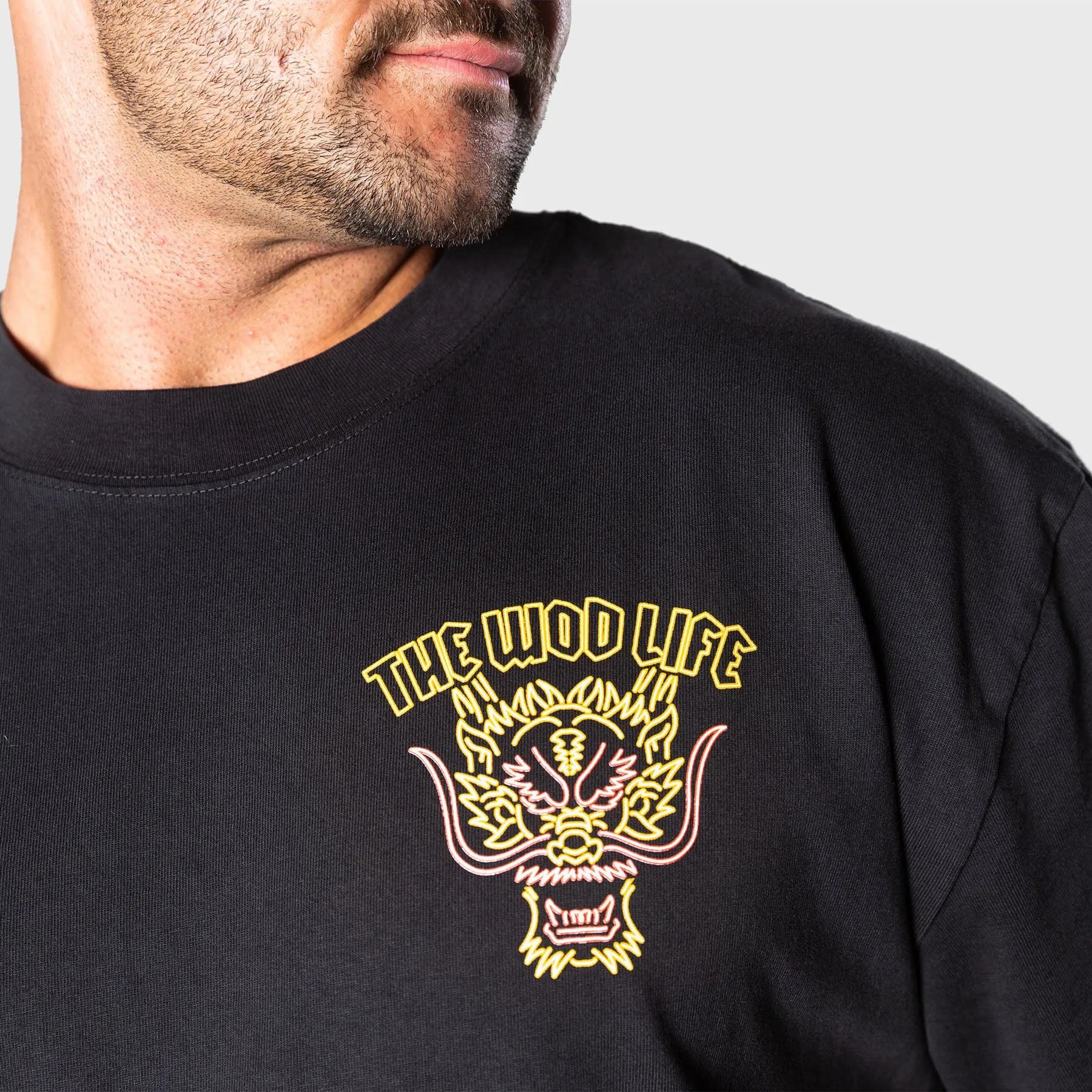 TWL - LIFESTYLE OVERSIZED T-SHIRT - BARBELL CLUB - SAPHIRA - BLACK/ORANGE