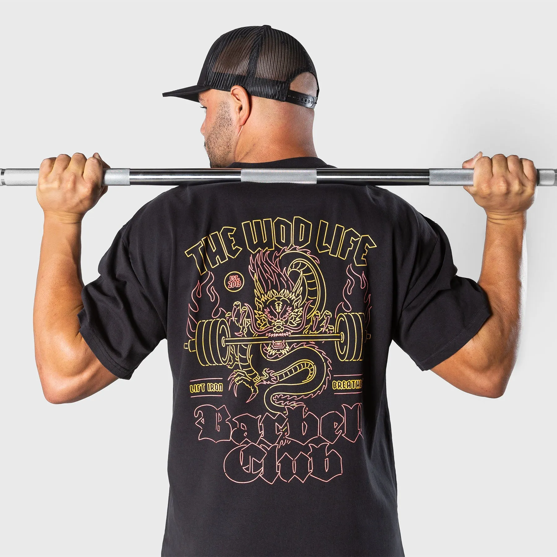 TWL - LIFESTYLE OVERSIZED T-SHIRT - BARBELL CLUB - SAPHIRA - BLACK/ORANGE
