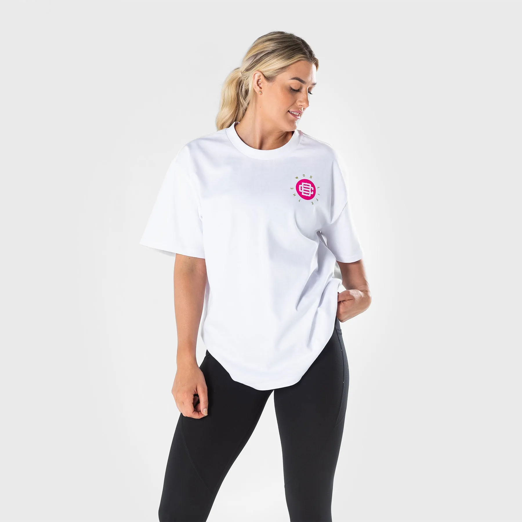 TWL - LIFESTYLE OVERSIZED T-SHIRT  - BARBELL CLUB - VIPER/WHITE