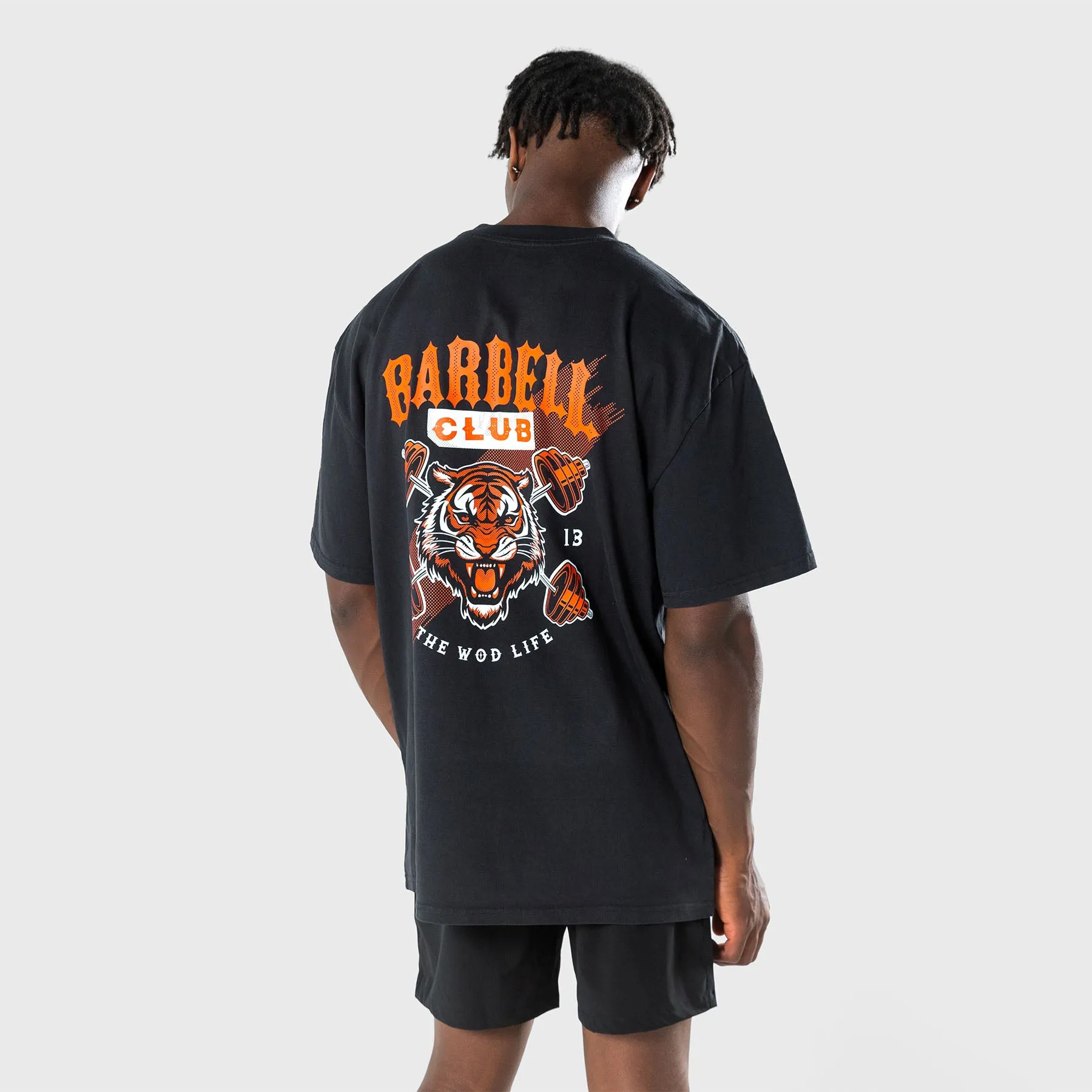 TWL - LIFESTYLE OVERSIZED T-SHIRT  -  BARBELL CLUB - WILDCAT/WASHED BLACK