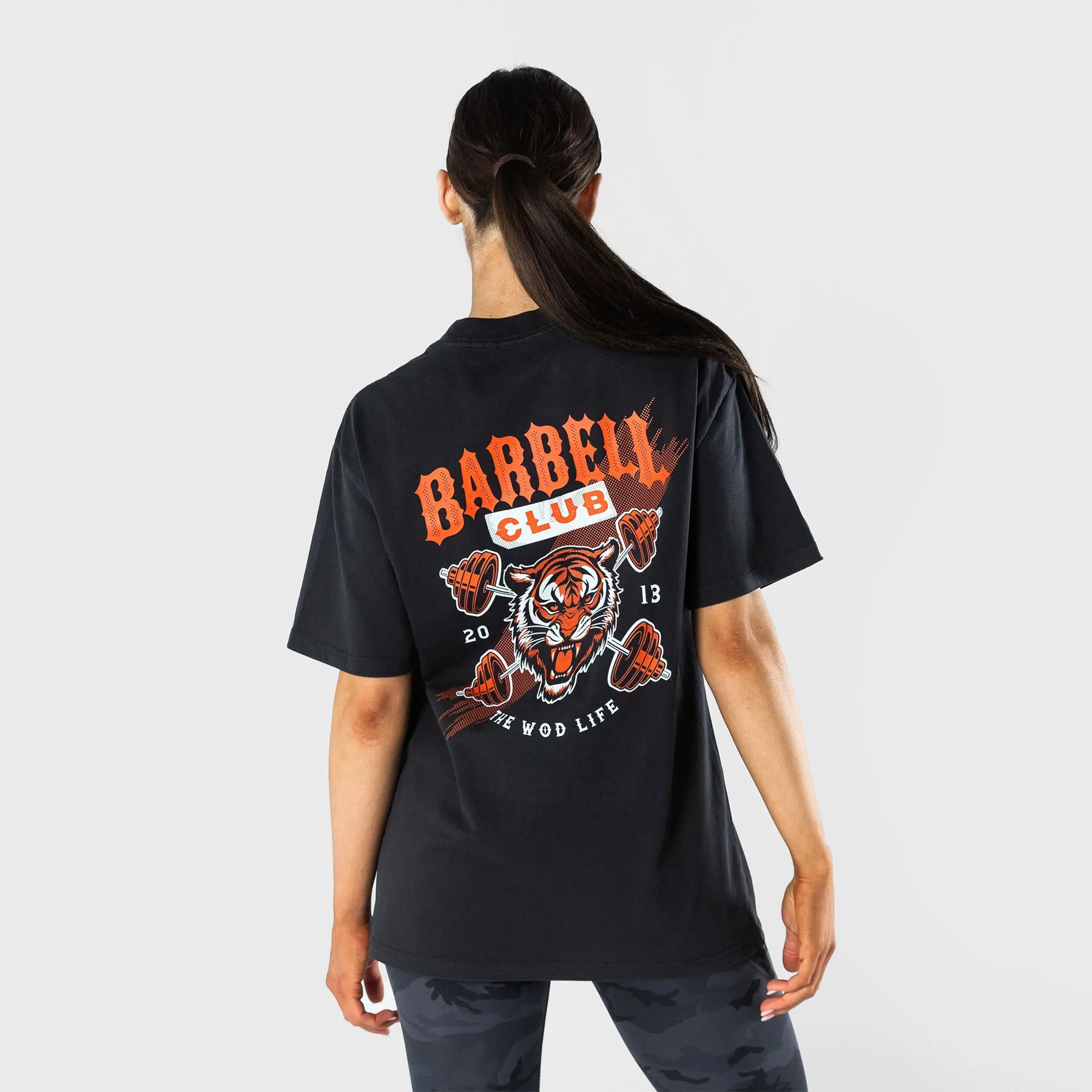 TWL - LIFESTYLE OVERSIZED T-SHIRT  -  BARBELL CLUB - WILDCAT/WASHED BLACK