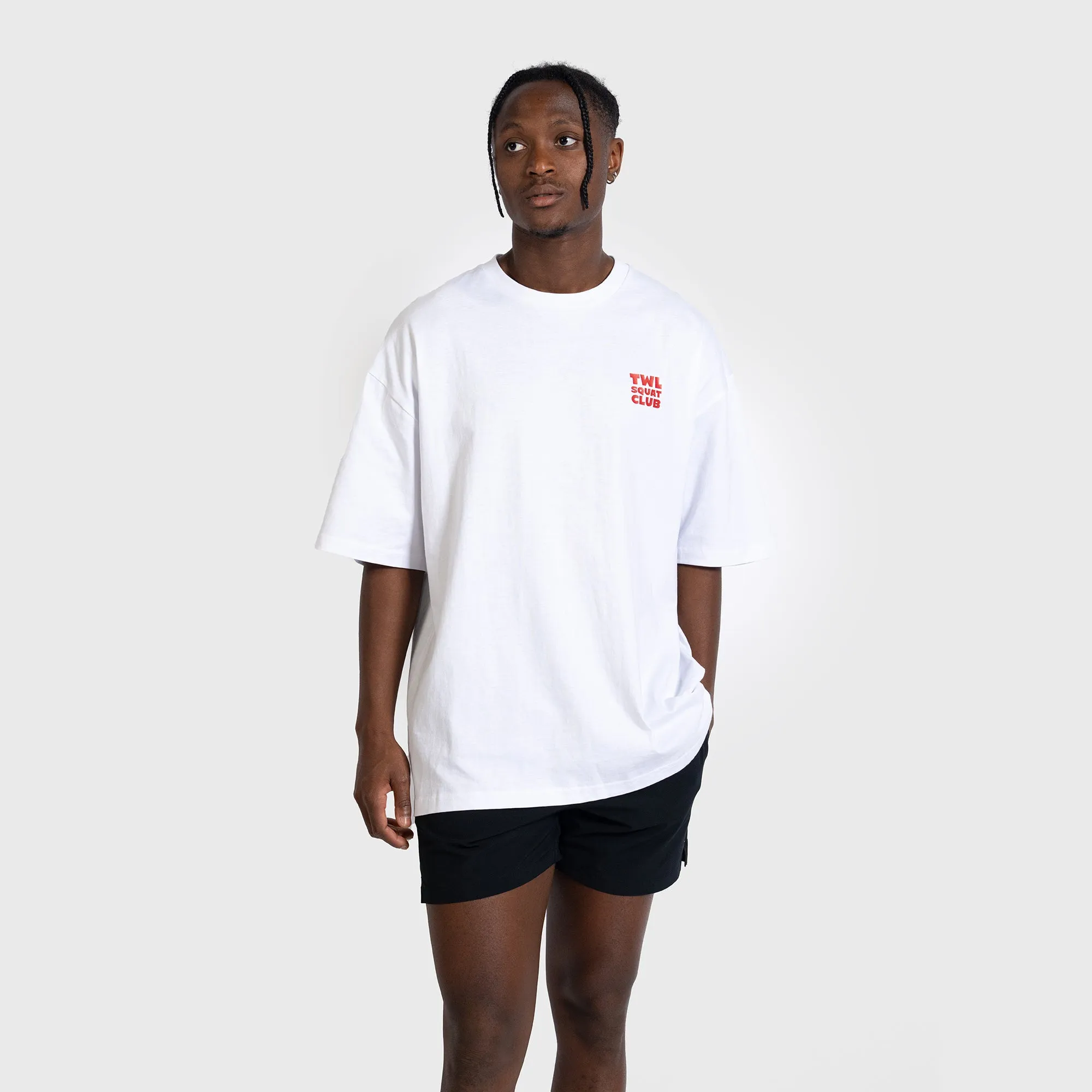 TWL - LIFESTYLE OVERSIZED T-SHIRT - SQUAT CLUB - WHITE