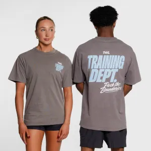 TWL - LIFESTYLE OVERSIZED T-SHIRT - TRAINING DEPARTMENT - FADED GREY/ICE BLUE