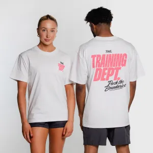 TWL - LIFESTYLE OVERSIZED T-SHIRT - TRAINING DEPARTMENT - FADED WHITE/NEON PINK