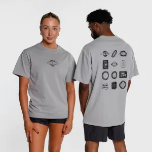 TWL - LIFESTYLE OVERSIZED T-SHIRT - Y2K PATCH - FADED STORM