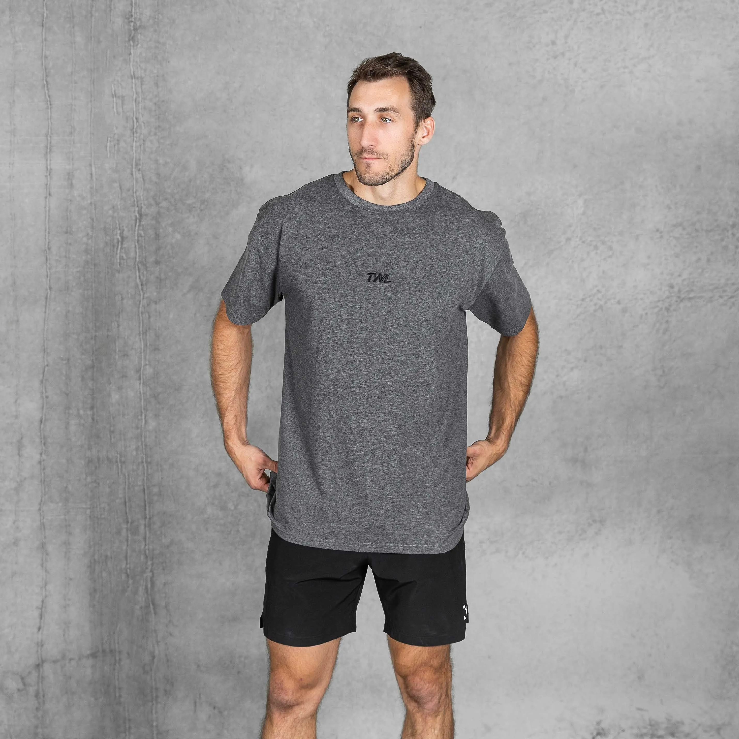 TWL - OVERSIZED T-SHIRT - CHARCOAL MARL/BLACK