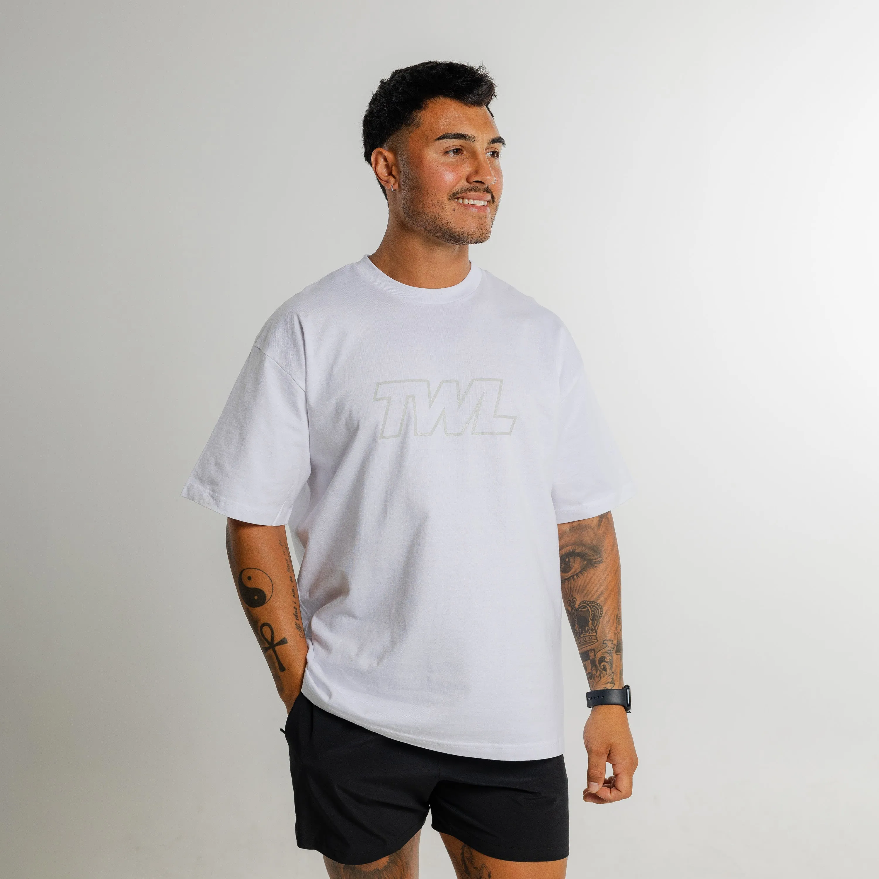 TWL - OVERSIZED TRAINING T-SHIRT - ATHLETE - WHITE