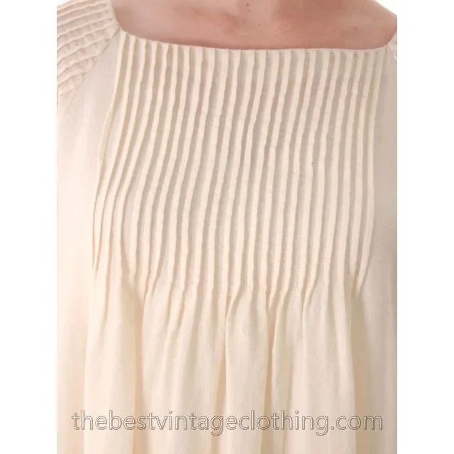Vintage Marimekko Ivory Wool Maxi Gown Wedding? 1970s  Xsmall