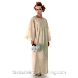 Vintage Marimekko Ivory Wool Maxi Gown Wedding? 1970s  Xsmall