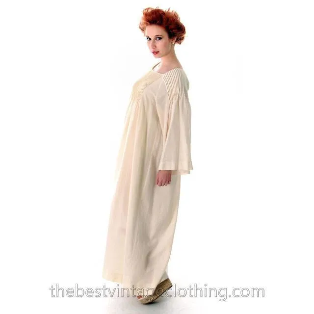 Vintage Marimekko Ivory Wool Maxi Gown Wedding? 1970s  Xsmall