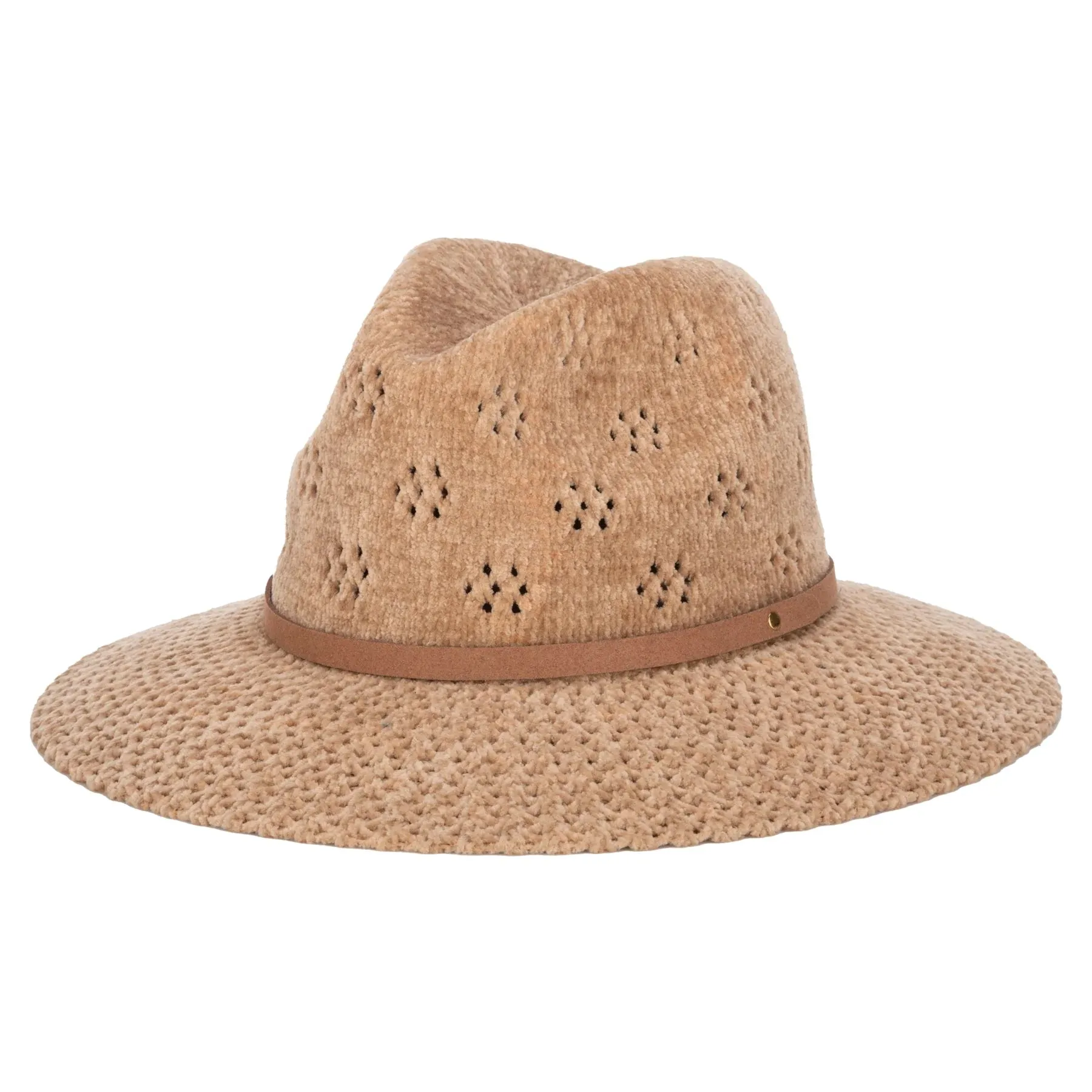 Walnut Grove Chenille Fedora in Camel