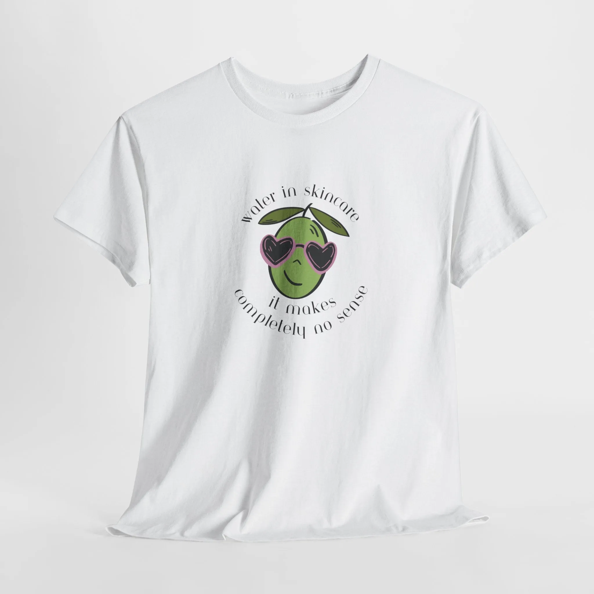 Water in skincare makes no sense / olive trees / olive cartoon / Unisex Heavy Cotton Tee