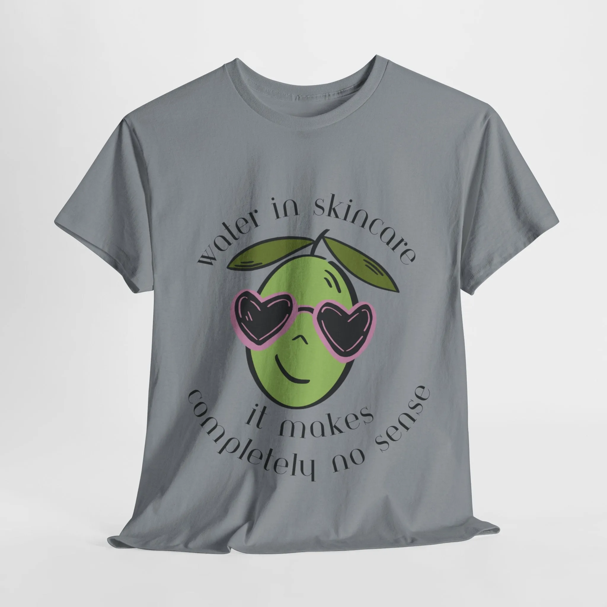 Water in skincare makes no sense / olive trees / olive cartoon / Unisex Heavy Cotton Tee