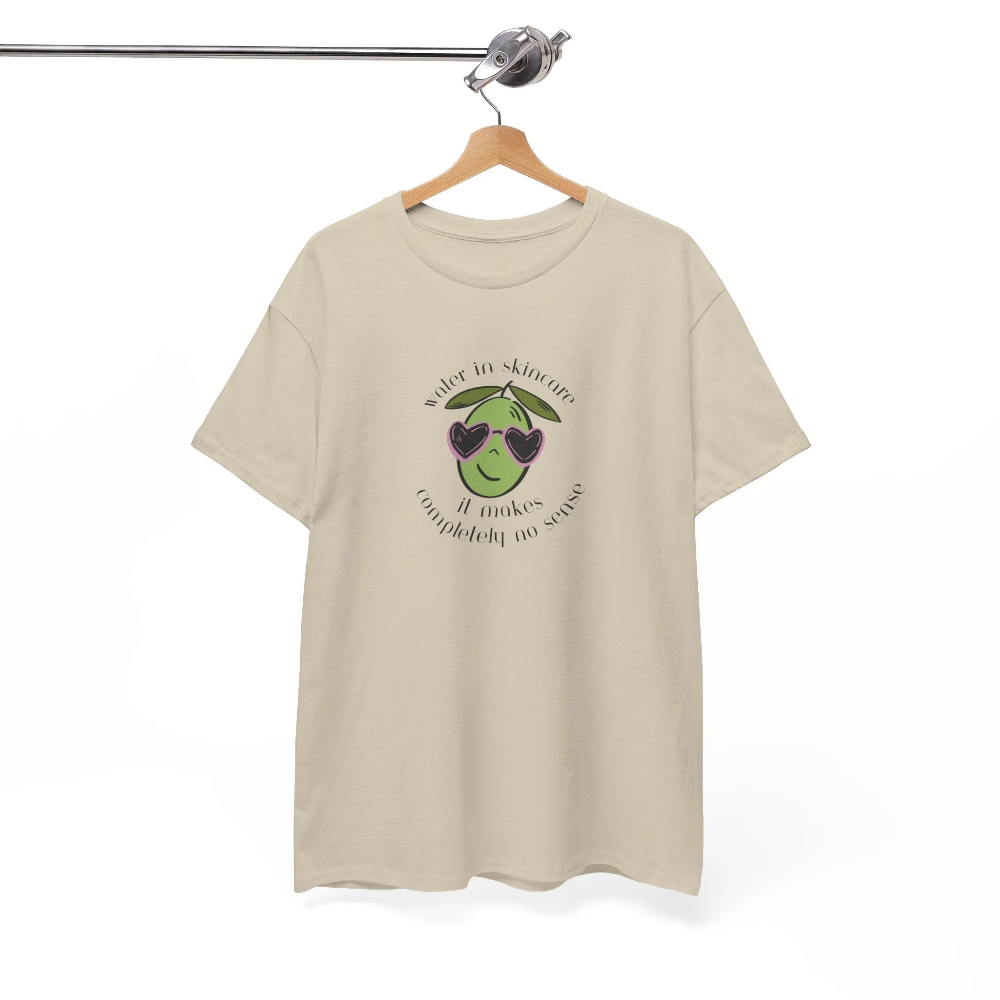 Water in skincare makes no sense / olive trees / olive cartoon / Unisex Heavy Cotton Tee