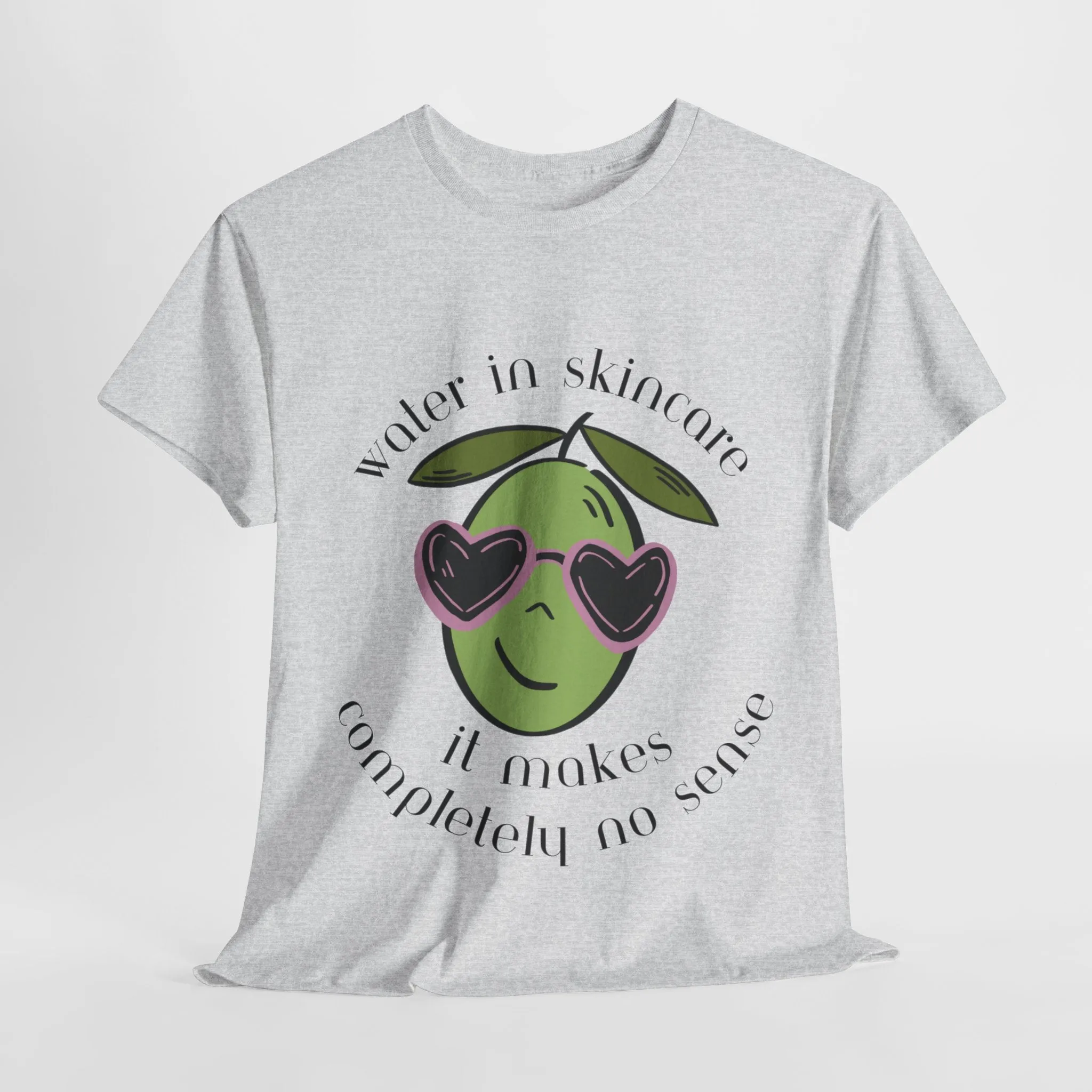Water in skincare makes no sense / olive trees / olive cartoon / Unisex Heavy Cotton Tee