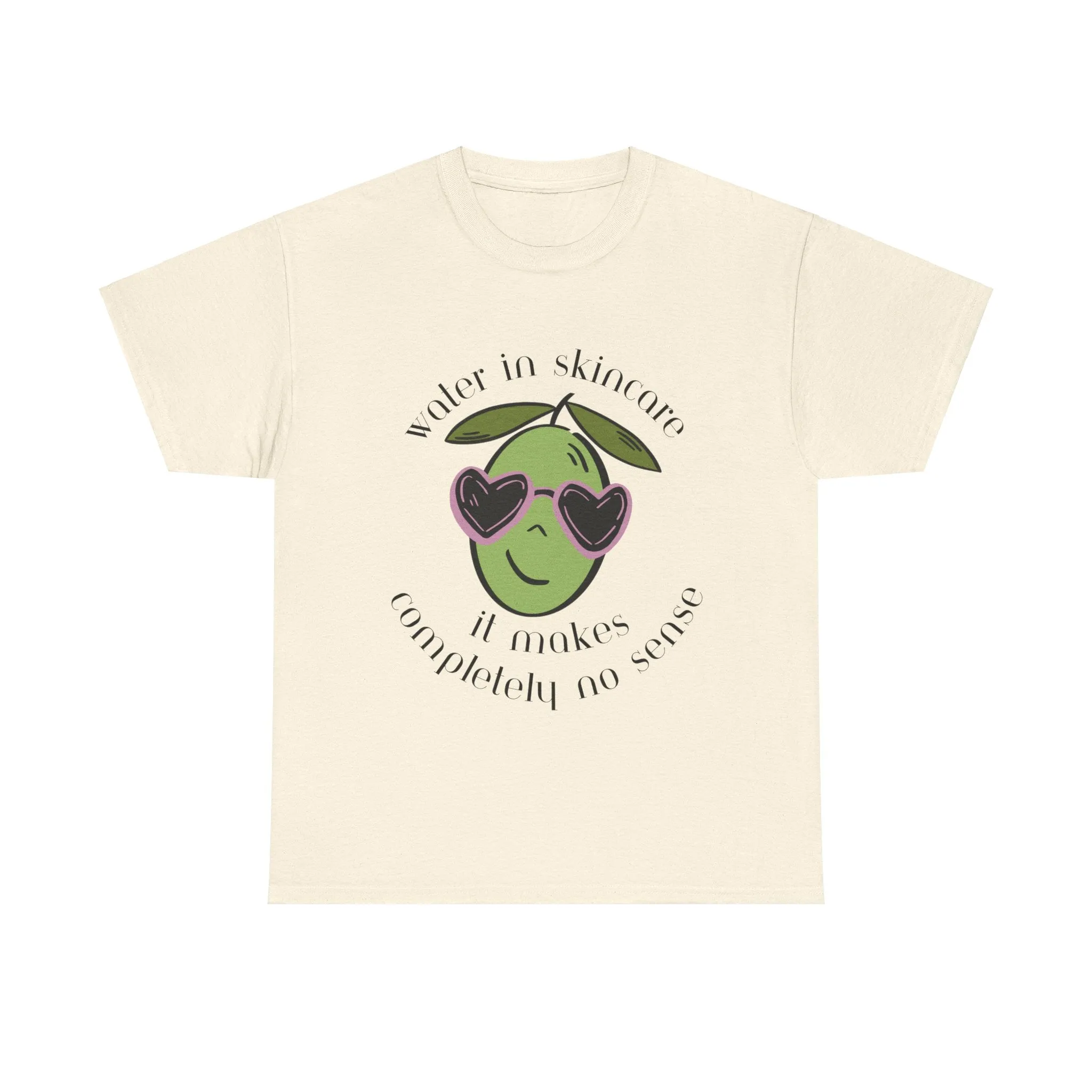 Water in skincare makes no sense / olive trees / olive cartoon / Unisex Heavy Cotton Tee