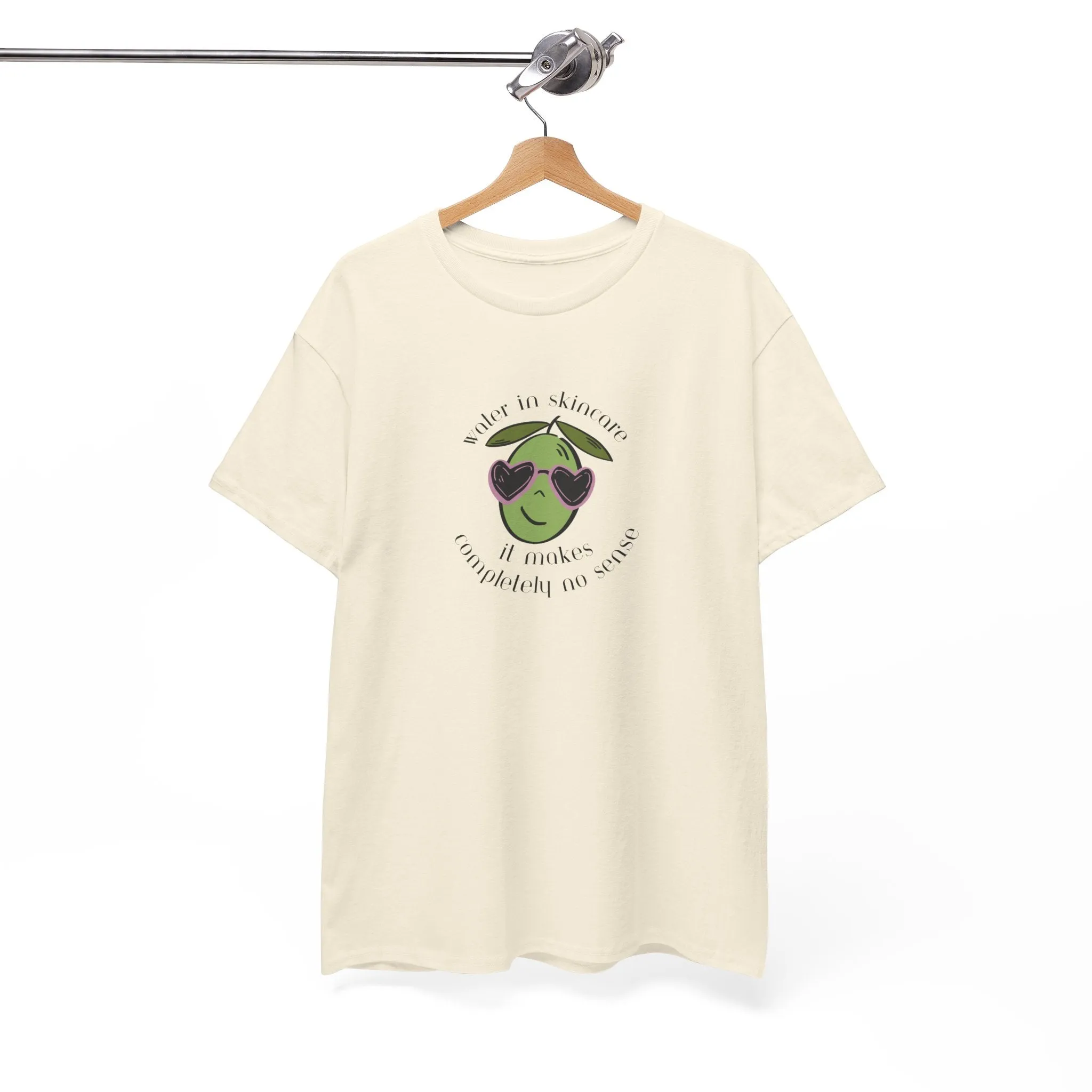 Water in skincare makes no sense / olive trees / olive cartoon / Unisex Heavy Cotton Tee