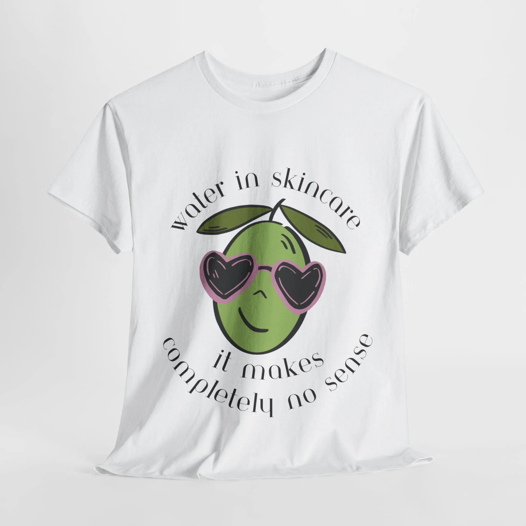 Water in skincare makes no sense / olive trees / olive cartoon / Unisex Heavy Cotton Tee