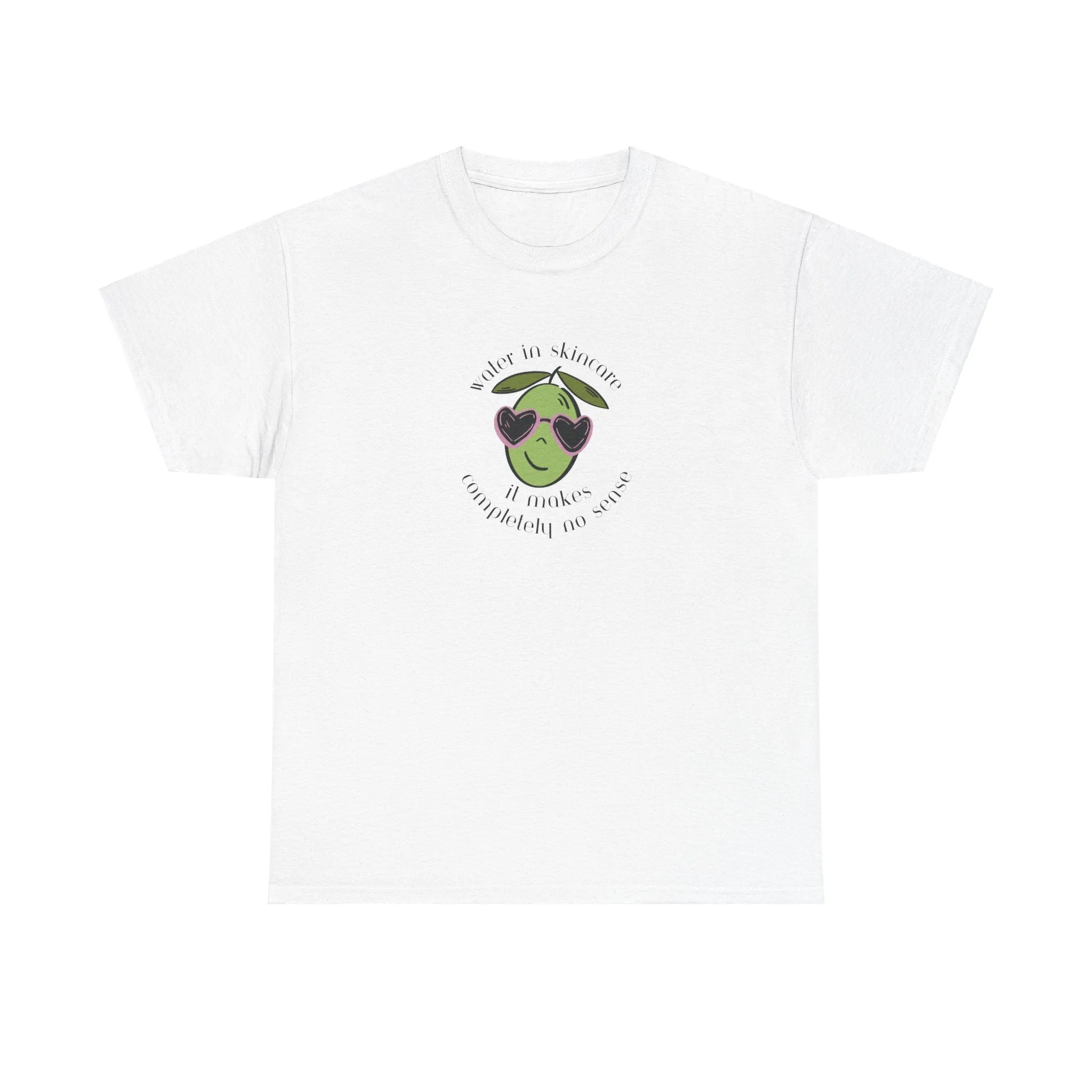Water in skincare makes no sense / olive trees / olive cartoon / Unisex Heavy Cotton Tee