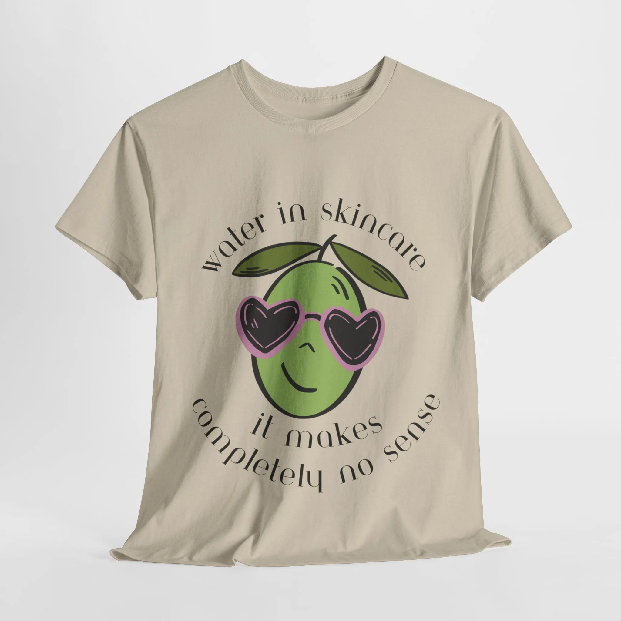 Water in skincare makes no sense / olive trees / olive cartoon / Unisex Heavy Cotton Tee