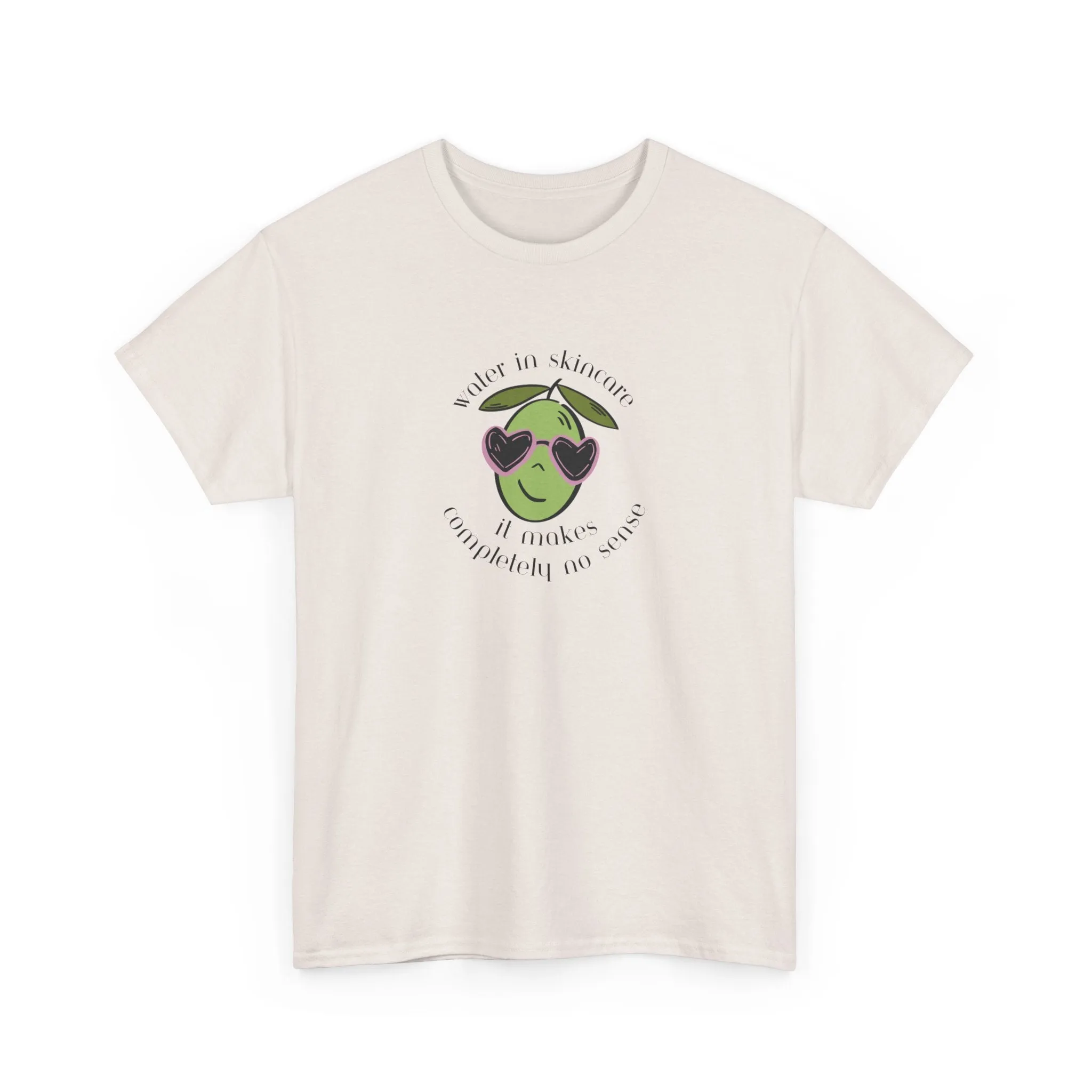 Water in skincare makes no sense / olive trees / olive cartoon / Unisex Heavy Cotton Tee