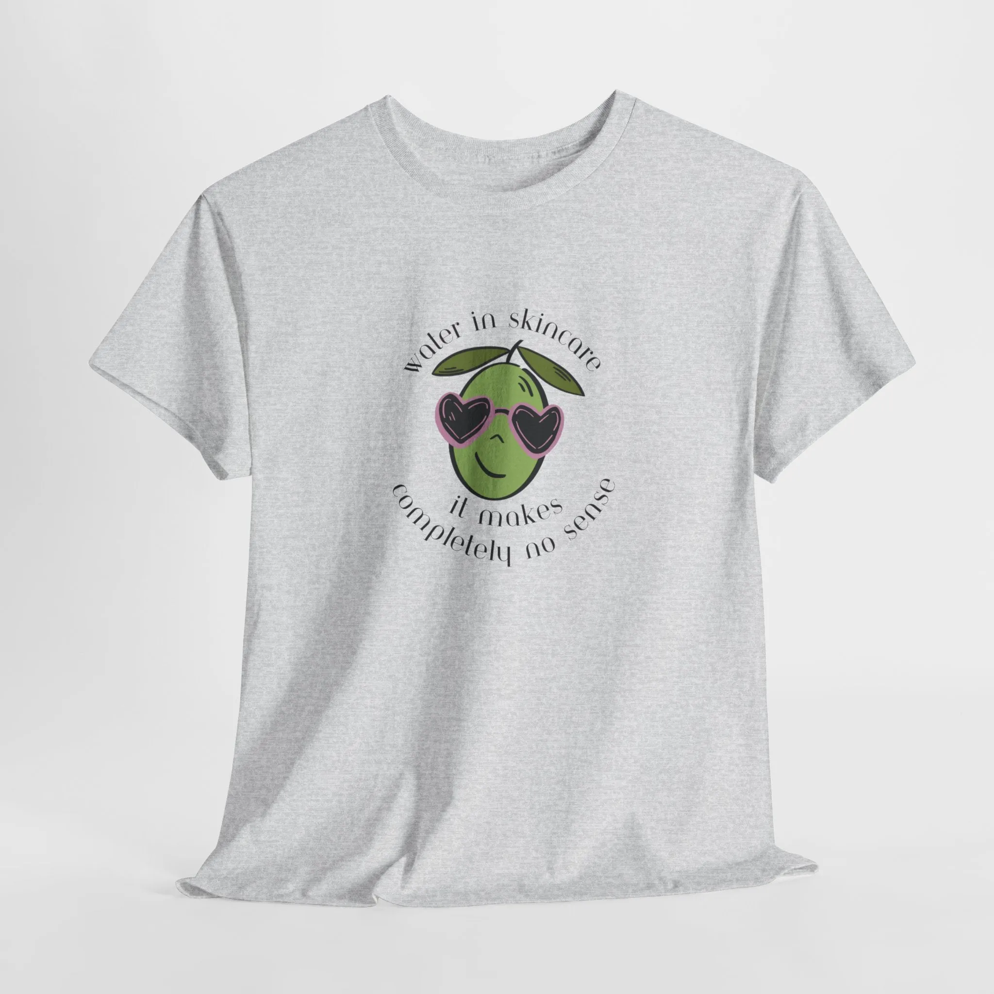 Water in skincare makes no sense / olive trees / olive cartoon / Unisex Heavy Cotton Tee